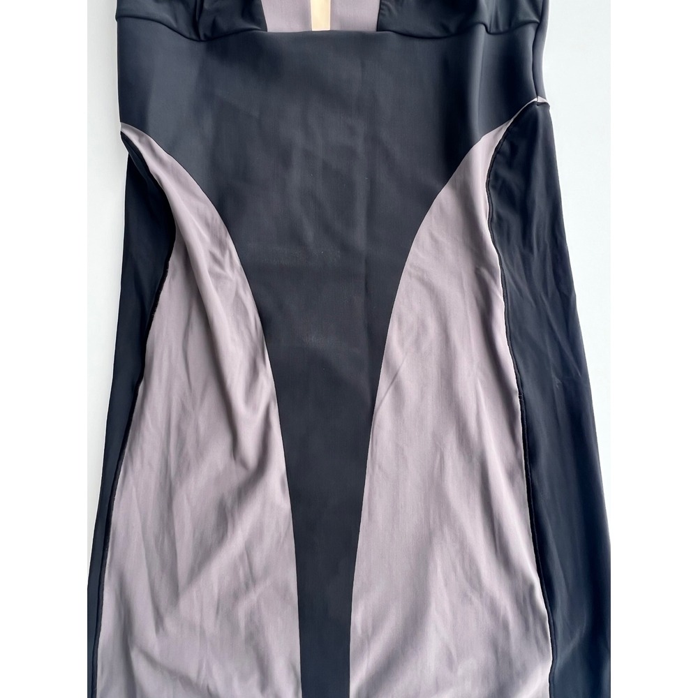 Cynthia Rowley Slim‎ Dress 38B Black Gray Colorblock Sleeveless Mini Shapewear - Picture 3 of 8